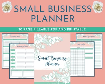 Home and Small Business Planner Printable | Fillable PDF | 30 Pages | Sales Tracker | Expense Tracker |  Productivity
