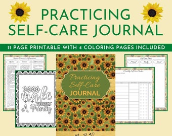 Bullet Journal pratique pour prendre soin de soi | Suivi auto-soins | Prendre soin de soi au quotidien | Soins personnels mensuels | Coloriages | 8,5 x 11 lettres