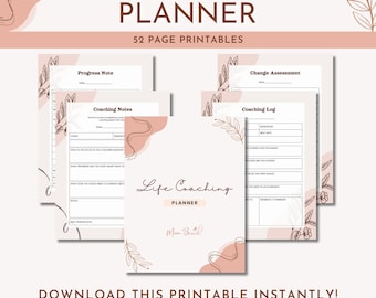 Life Coaching Planner | Life Progress Note | Life Assessment | Wellness Planning | Life Self Care | 8.5 x 11 | Letter | Digital Download