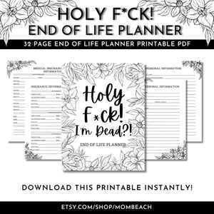 Planificador de deseos finales para el final de la vida / Testamento y última voluntad / Deseos funerarios / Plan patrimonial / 8,5 x 11 / Carta / Descarga digital / Canto del cisne