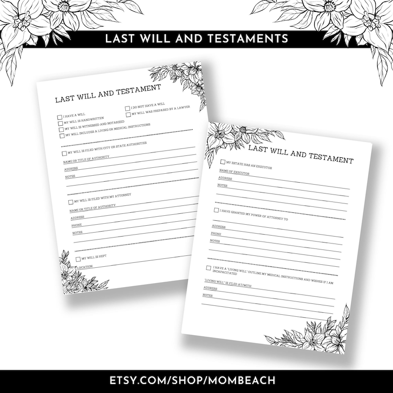 Final Wishes End of Life Planner Last Will and Testament Funeral
