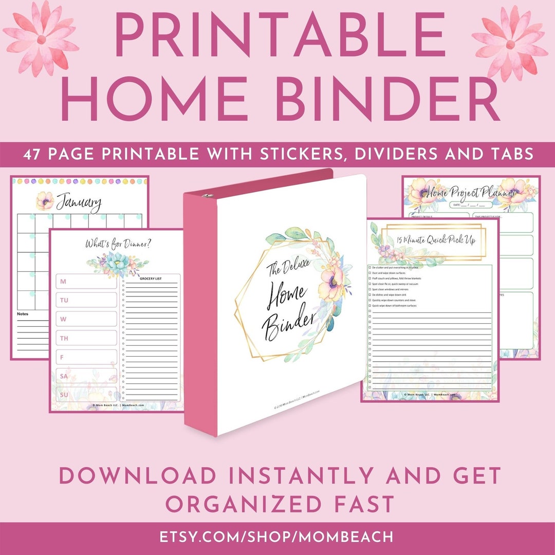 Home Binder Printable | Home Management | Organizing | Meal Planner ...