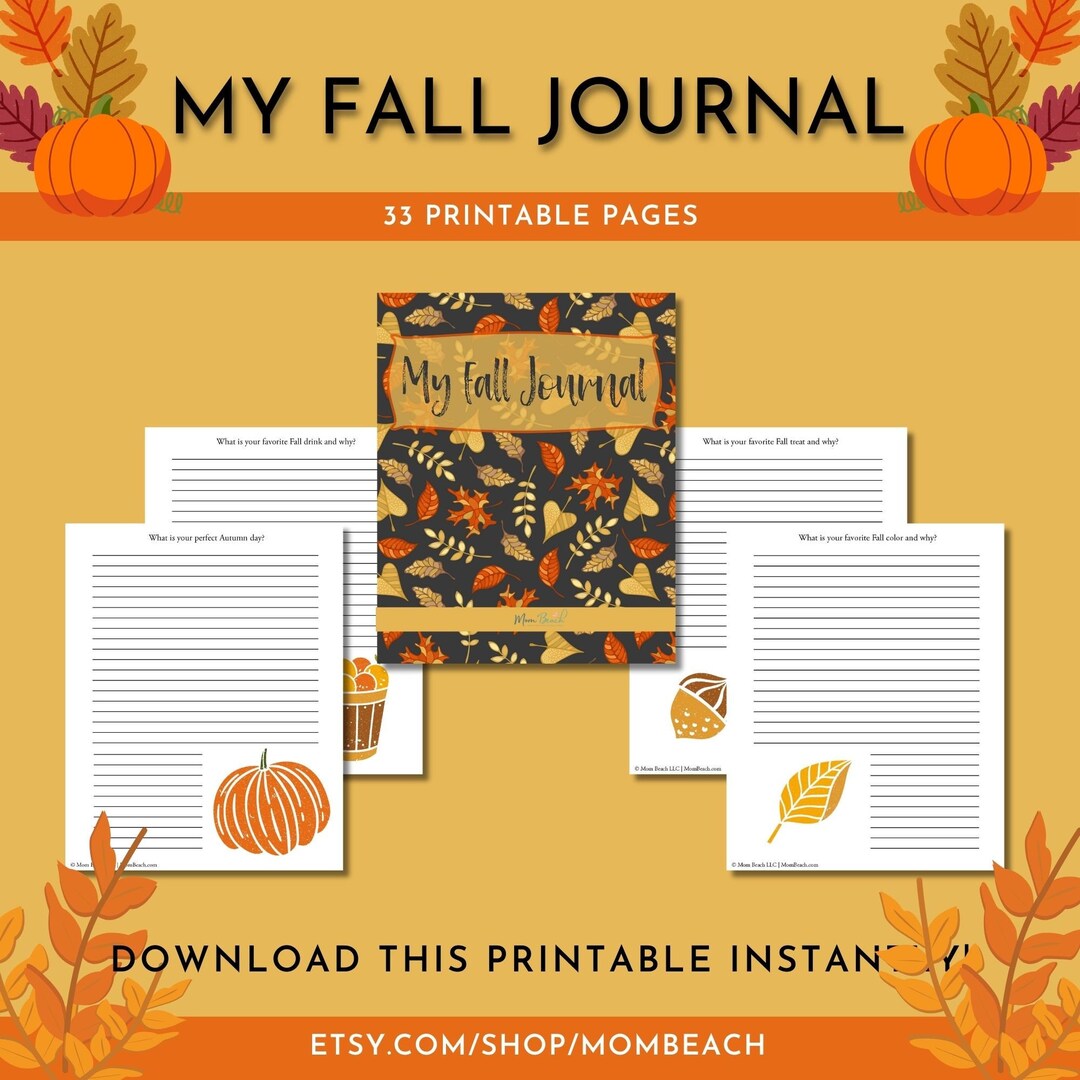 Fall Fun Journal Pages My Fall Journal | Journal Prompts | Fall Theme Journal | Life Goal ...