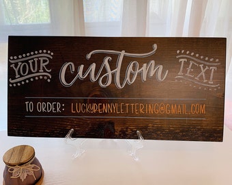 Custom Wood Sign Shop Signage Hand-lettered Painted Stained