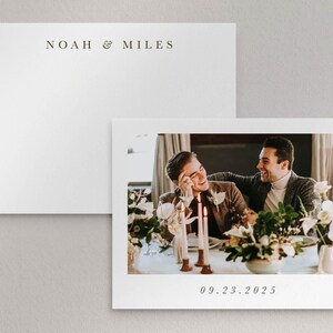 Hochzeit Dankeskarten + Umschläge, personalisierte Foto Dankeschön Notizen, minimale Dankeschönkarten, Danksagung Fotografie, bearbeitbare Vorlage