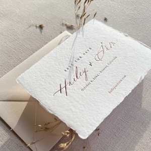 Save the Date fatto a mano • TAGLIA MINI • Stampa tipografica, calligrafia, biglietto Save the date minimale, elegante, invito di nozze Save the date