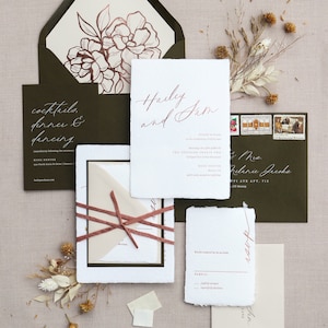 Eleganti inviti di nozze / Inviti di nozze con stampa tipografica, inviti calligrafici, suite di inviti di nozze, inviti stampati personalizzati, lamina