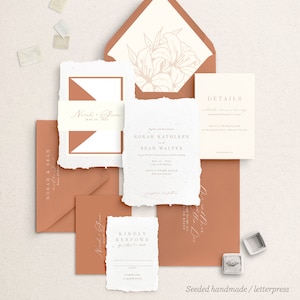 The Nouveau Suite Wedding Invitations / SAMPLES Seeded Handmade