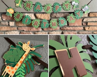 Wild One Happy Birthday Banner, Safari Happy Birthday Banner, Jungle Happy Birthday Banner, Safari Theme, Jungle Theme Decor
