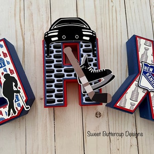Hockey Free Standing 3D letters and numbers, Hockey theme party decorations