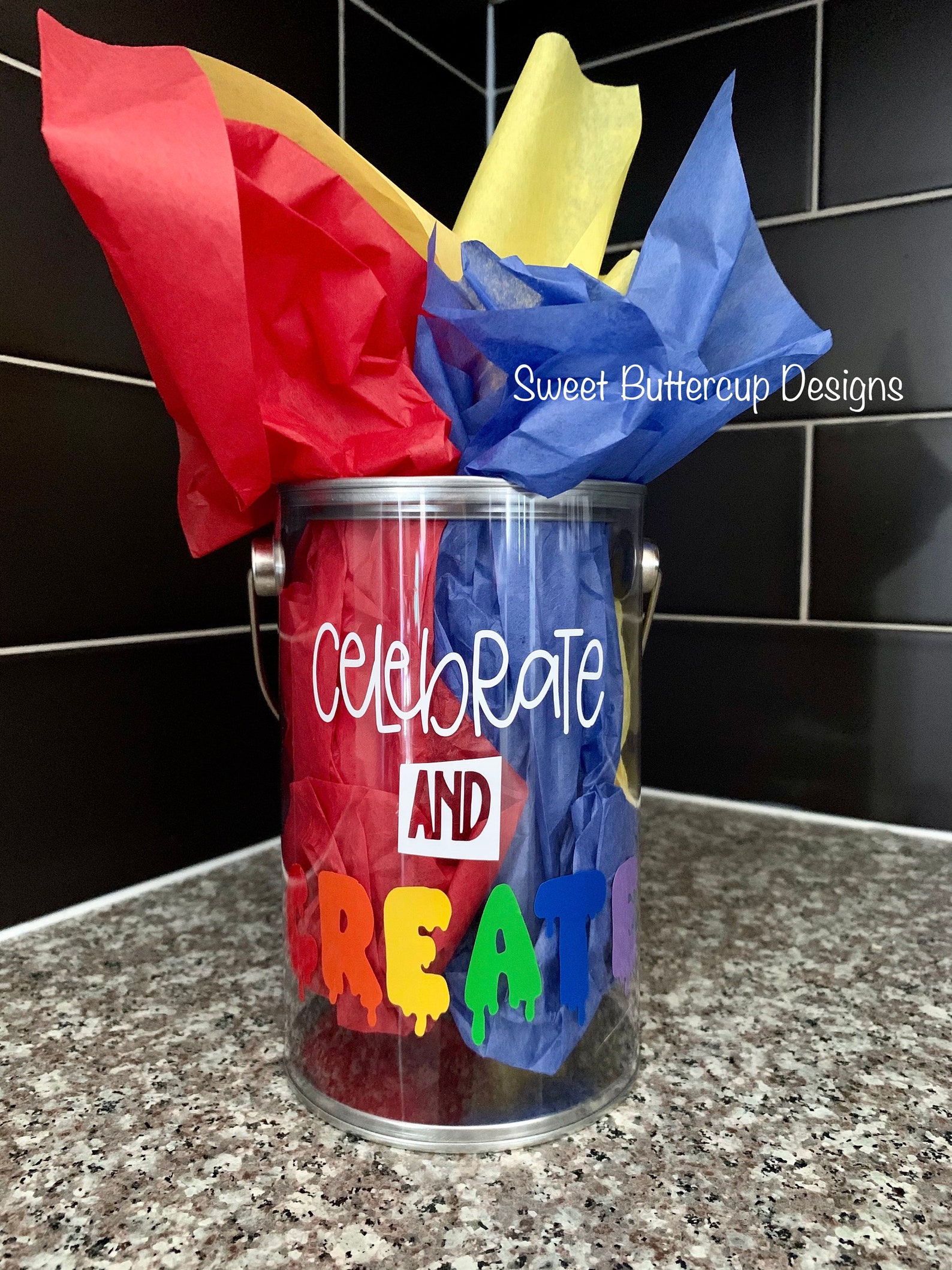 Paint Party Bucket Paint Favor Buckets Rainbow Party Art Etsy
