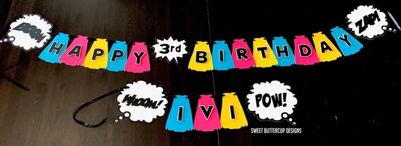 Superhero Cape Banner Superhero Party Superhero Etsy