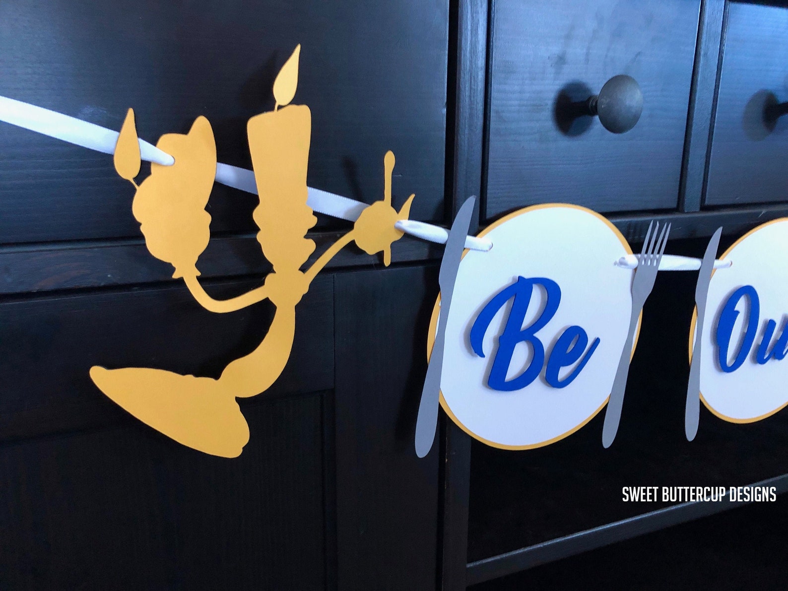 Be Our Guest Banner Beauty &amp; the Beast Party Banner | Etsy