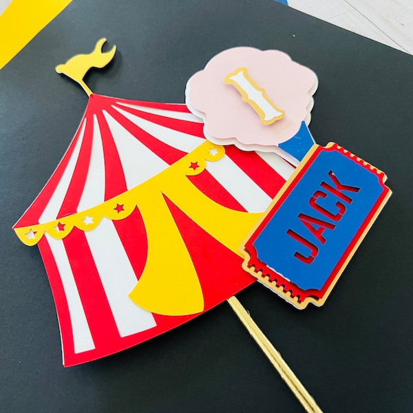 Big Top Circus Party Cake Topper, Circus Cake Topper, Circus Theme Decorations