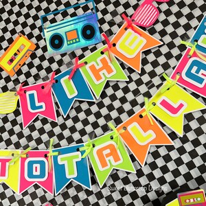 80&#39;s Party Banner, I love the 80&#39;s, Old School Party, Throwback Party, Neon Party- customized