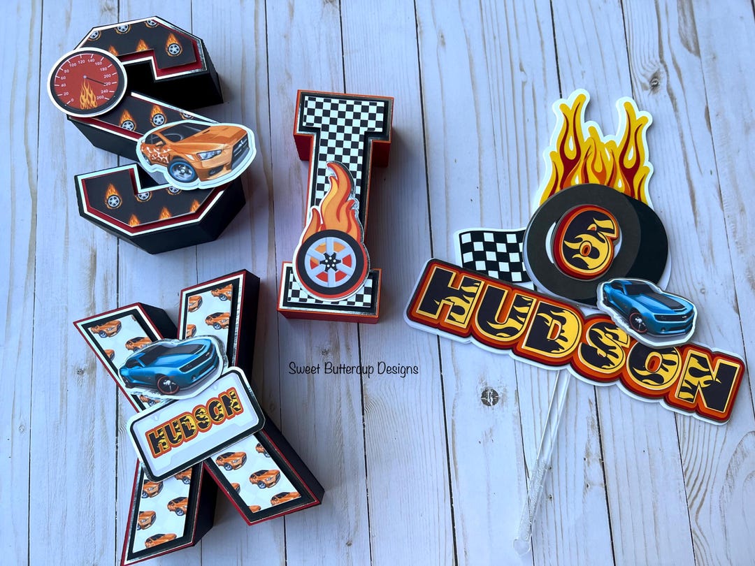 Race Car Party Free Standing 3D Letters, Race Car Theme, Race Car Party ...