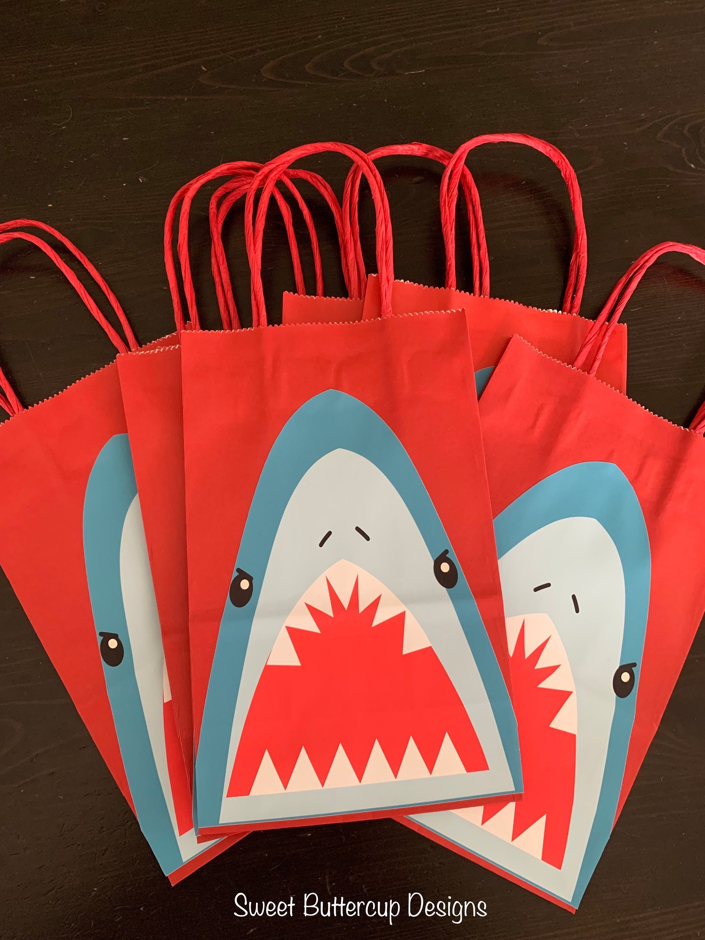 Shark Party Bag Shark Goody Bag Shark Treat Bag Shark - Etsy