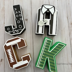 Letras y números 3D independientes para fiesta de fútbol, decoraciones para fiesta temática de fútbol