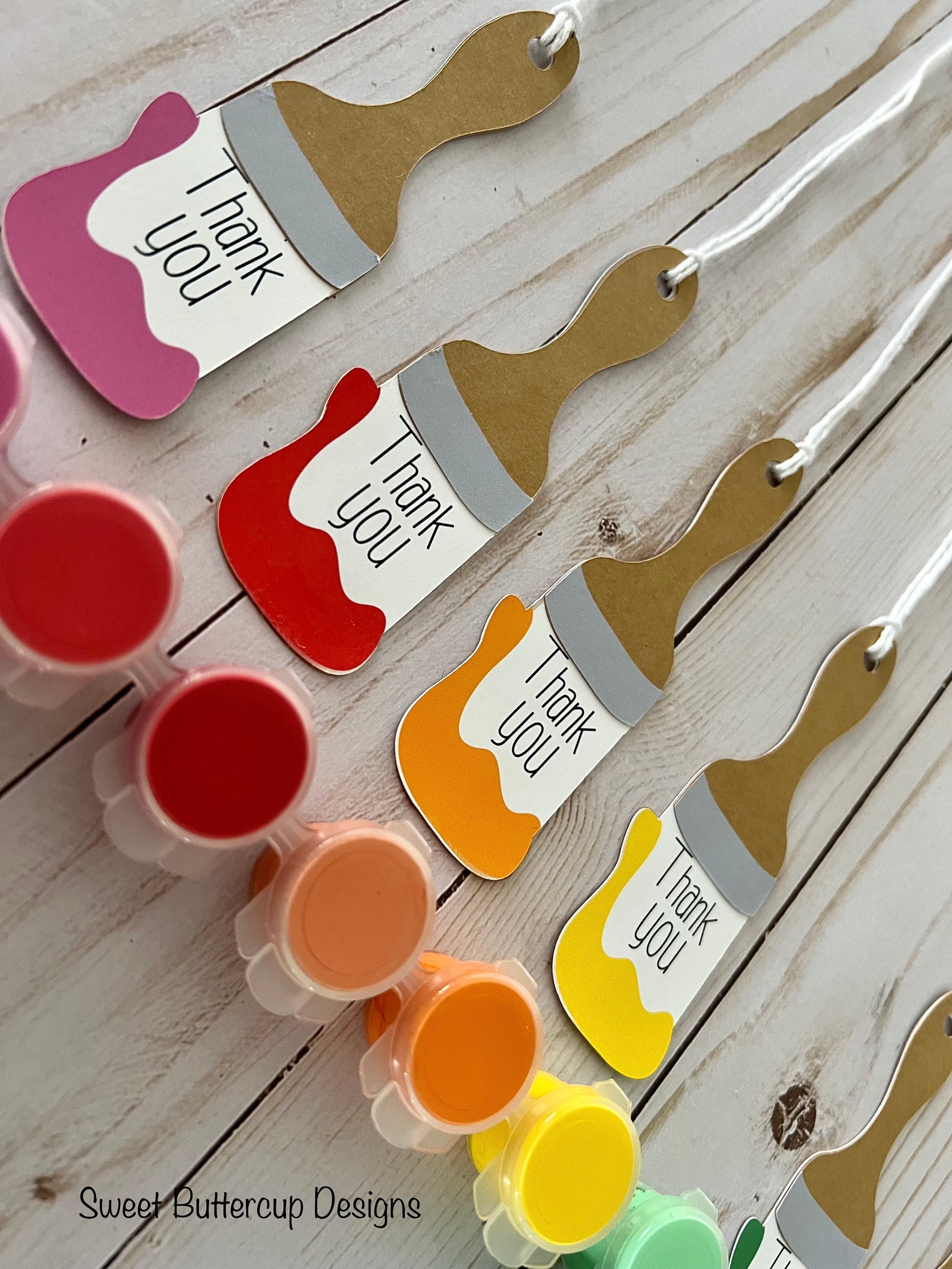 Paint Party Thank You Tags/painting Party Favor Tags/paint Etsy