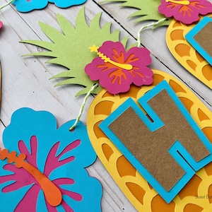 Tropical Party Banner, Luau Party Decorations , Hawaiian Party- Customizable Banner