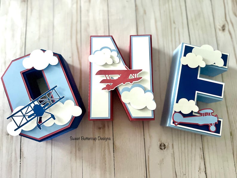Biplane Lettering Vintage Airplane Monthly Photo Banner, Time Flies Party Decor- Colors ...