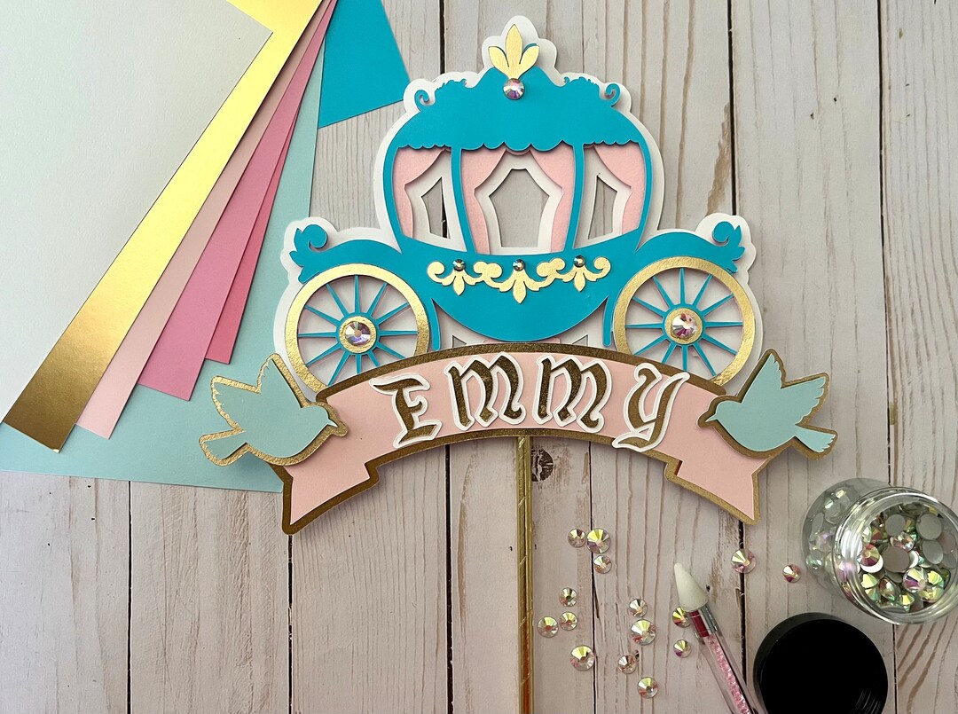 Pink &amp; Blue Princess Cake Topper, Royal Princess Decorations - Etsy