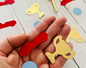 Two Fast Race Car Confetti, 100 pc Birthday Party Decor