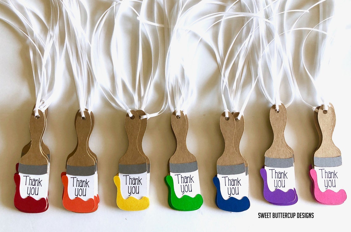 Paint Party Thank You Tags/Painting Party Favor Tags/Paint Etsy
