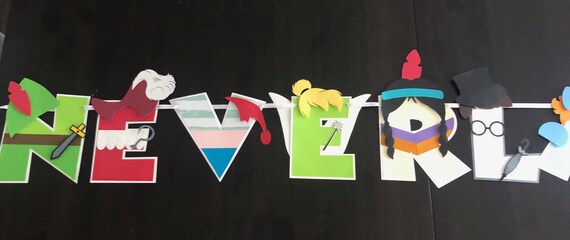 Neverland Party Letter Art Banner Peter Pan Party Peter Pan Etsy