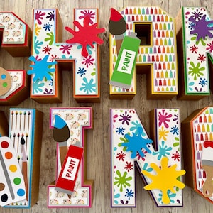 Paint Party 3D Letters and Numbers, Art Party, Rainbow Party, Art Decorations ,Custom 3D letters & numbers