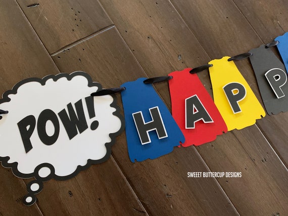Superhero Cape Banner Superhero Party Superhero Etsy