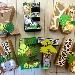 Wild One 3D letters, Safari Themed 3D letters, Jungle Themed 3D letters, Safari Decorations, Jungle Decorations- Individual Letters