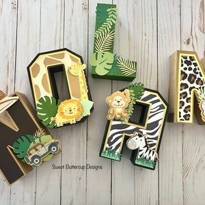 Wild One 3D letters, Safari Themed 3D letters, Jungle Themed 3D letters, Safari Decorations, Jungle Decorations Individual Letters image 10