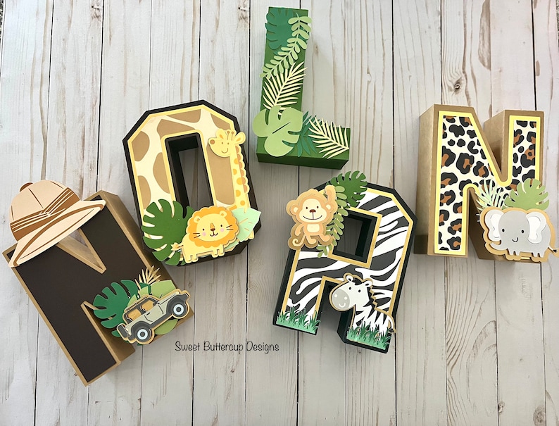 Wild One 3D letters, Safari Themed 3D letters, Jungle Themed 3D letters, Safari Decorations, Jungle Decorations Individual Letters image 10