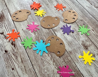 Paint Party Confetti, Pastel Palette and Splatter Table Decor, 100 Pieces