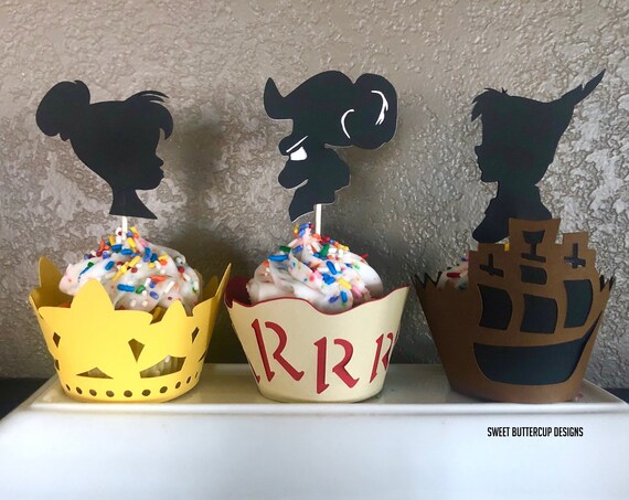 Neverland Party Toppers And Holders Peter Pan Cupcake Etsy