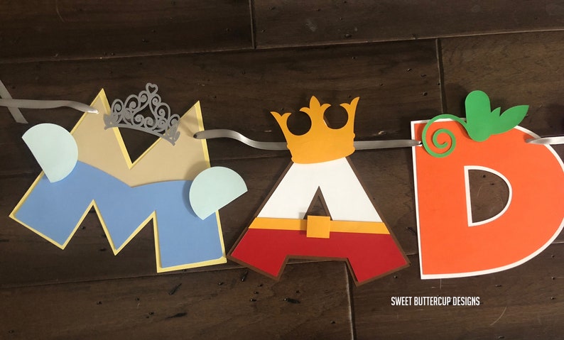 Cinderella Letter Art BannerPrincess PartyPrincess BirthdayShower BannerPrincess ShowerPrincess DecorationsRoyal Princess