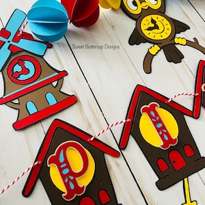 Pinocchio Garland and Banner set, Pinocchio Party Decorations - Customized