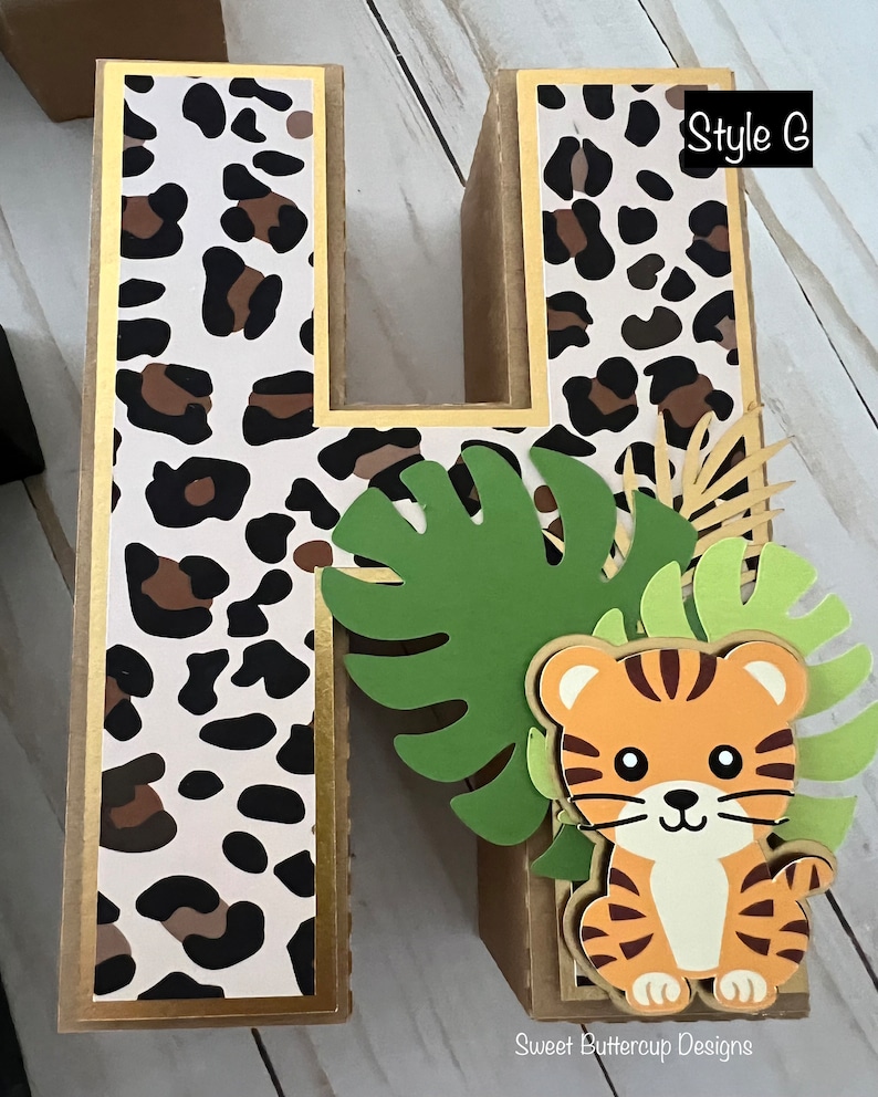Wild One 3D letters, Safari Themed 3D letters, Jungle Themed 3D letters, Safari Decorations, Jungle Decorations Individual Letters image 9