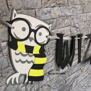 Wizard Birthday Party Banner, Wizard Owl Party Banner, HP Party ...