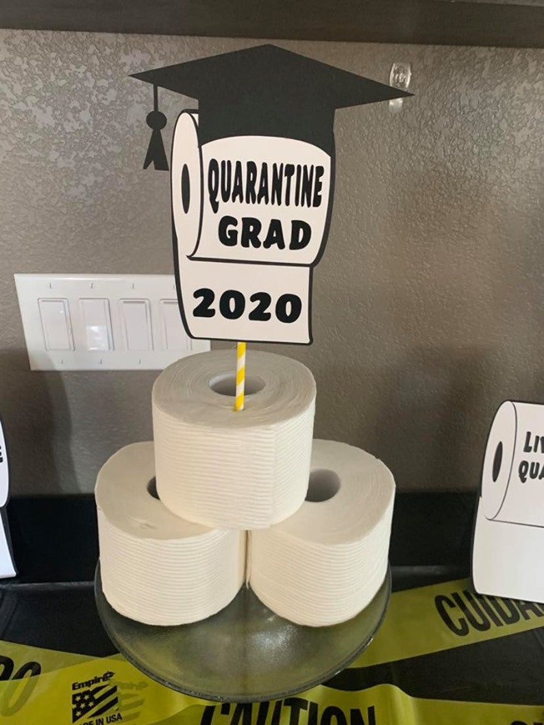 Quarantine Grad Cake Topper Toilet paper Social Etsy