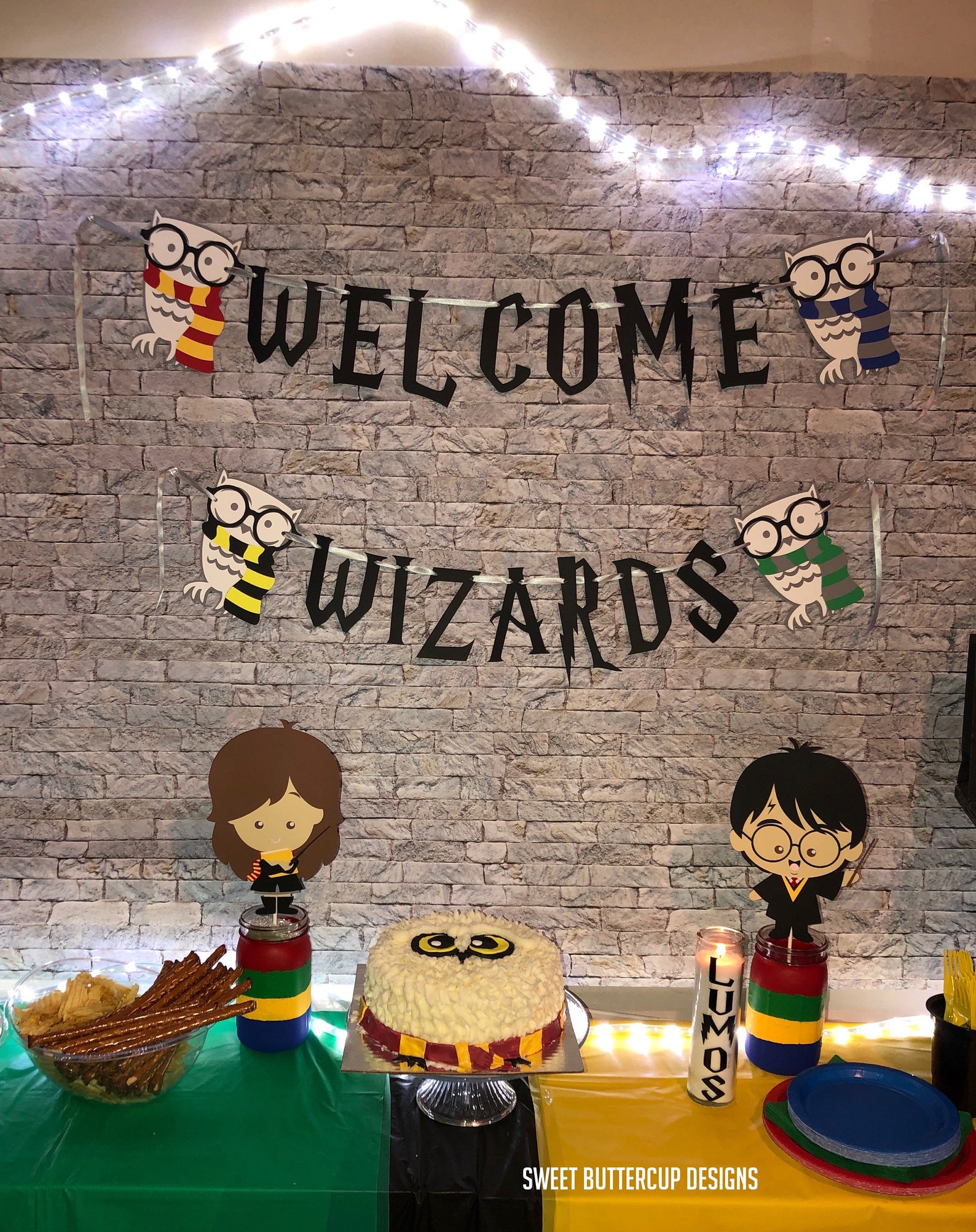 Wizard Birthday Party Banner Wizard Owl Party Banner HP | Etsy