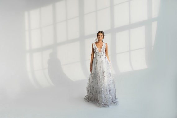 etsy floral wedding dress