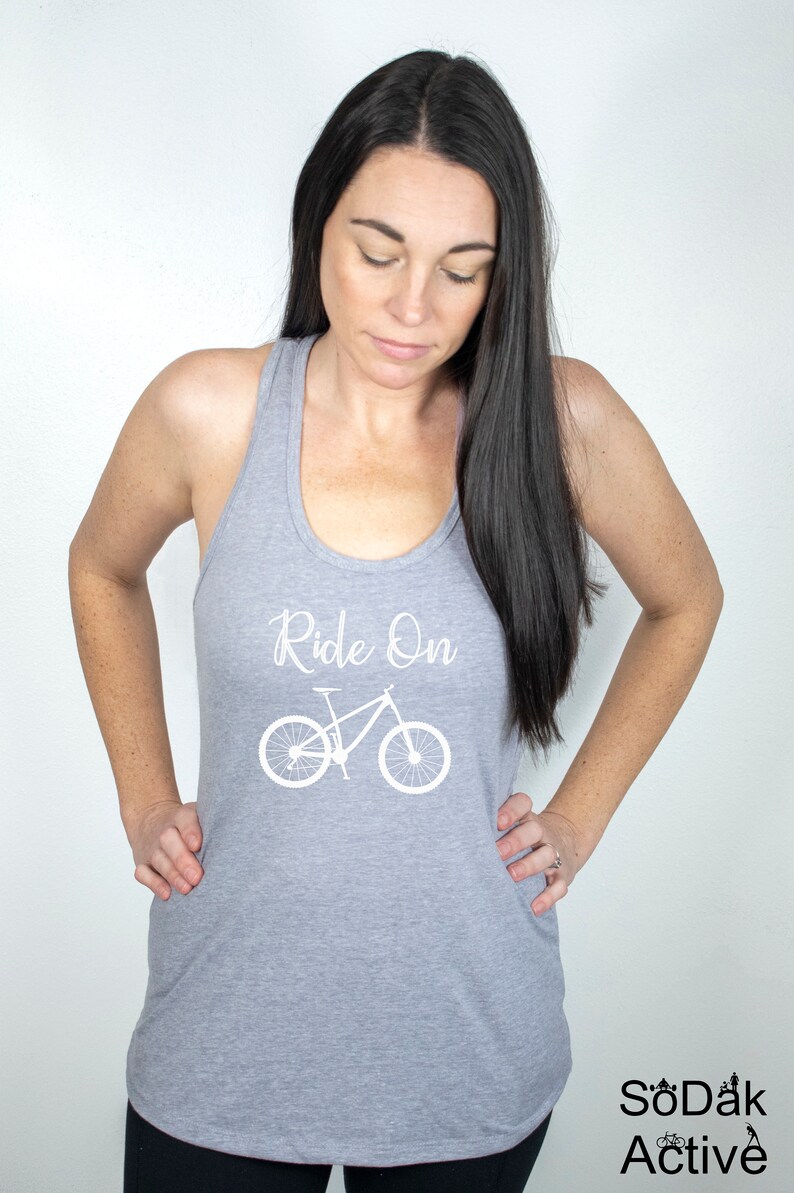 Ride on Womens Bike Tank Womens Bicycle Shirt Funny Tank Top | Etsy