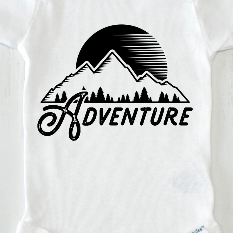 Adventure Baby Onesie\u00ae Baby Clothes Unisex Mountain New Baby Gift Nature Outdoor Baby Onesie\u00ae Little Explorer