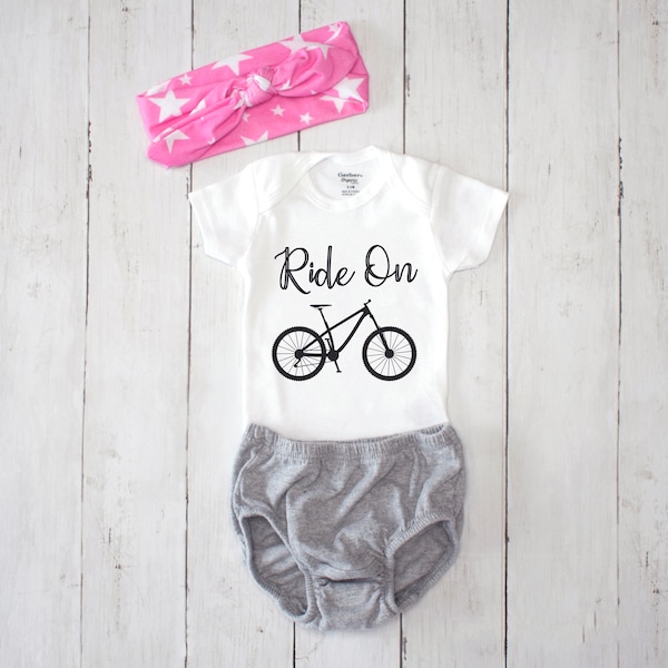 Ride On Bicycle Baby Onesie® Bike Baby Gift Funny Baby Onesie® Bike Rider New Mom Gift