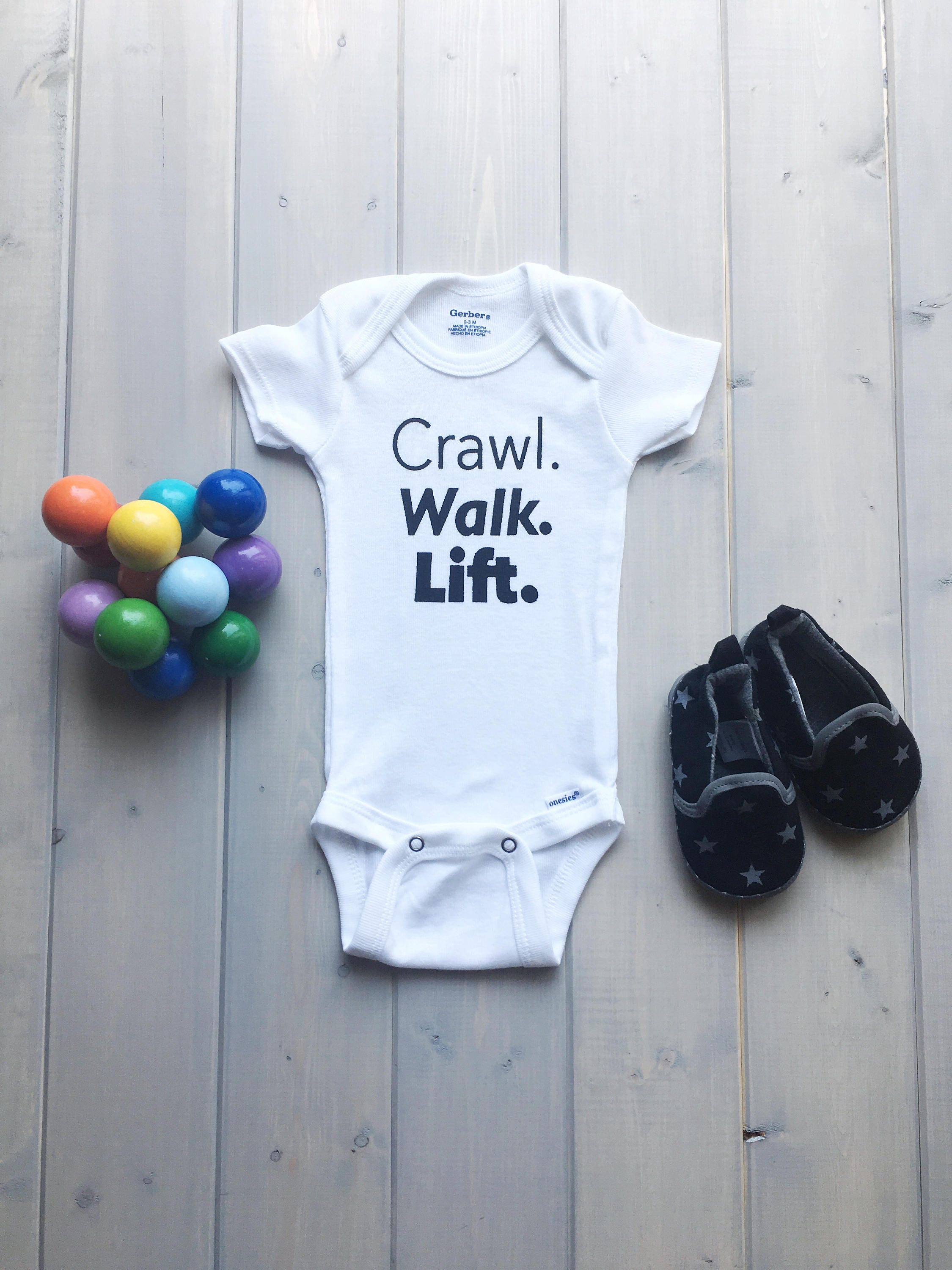 Crawl Walk Lift Onesie® Crossfit Baby Workout Baby Clothes