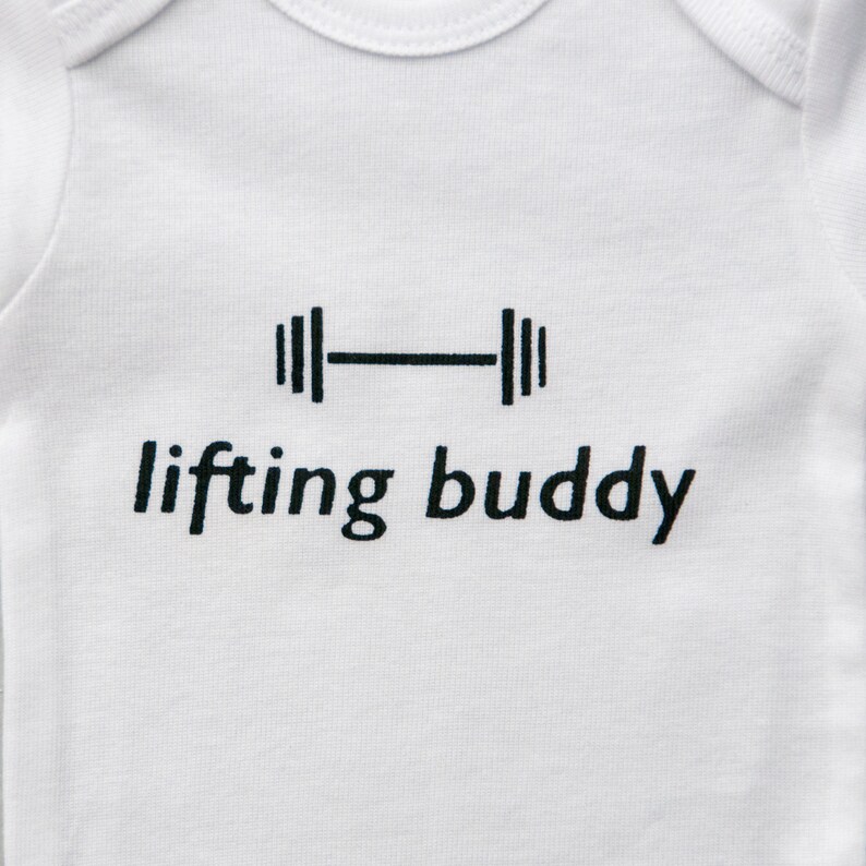 Lifting Buddy Baby Workout Baby Clothes Crossfit Baby WeightLifting Baby Workout Buddy Baby