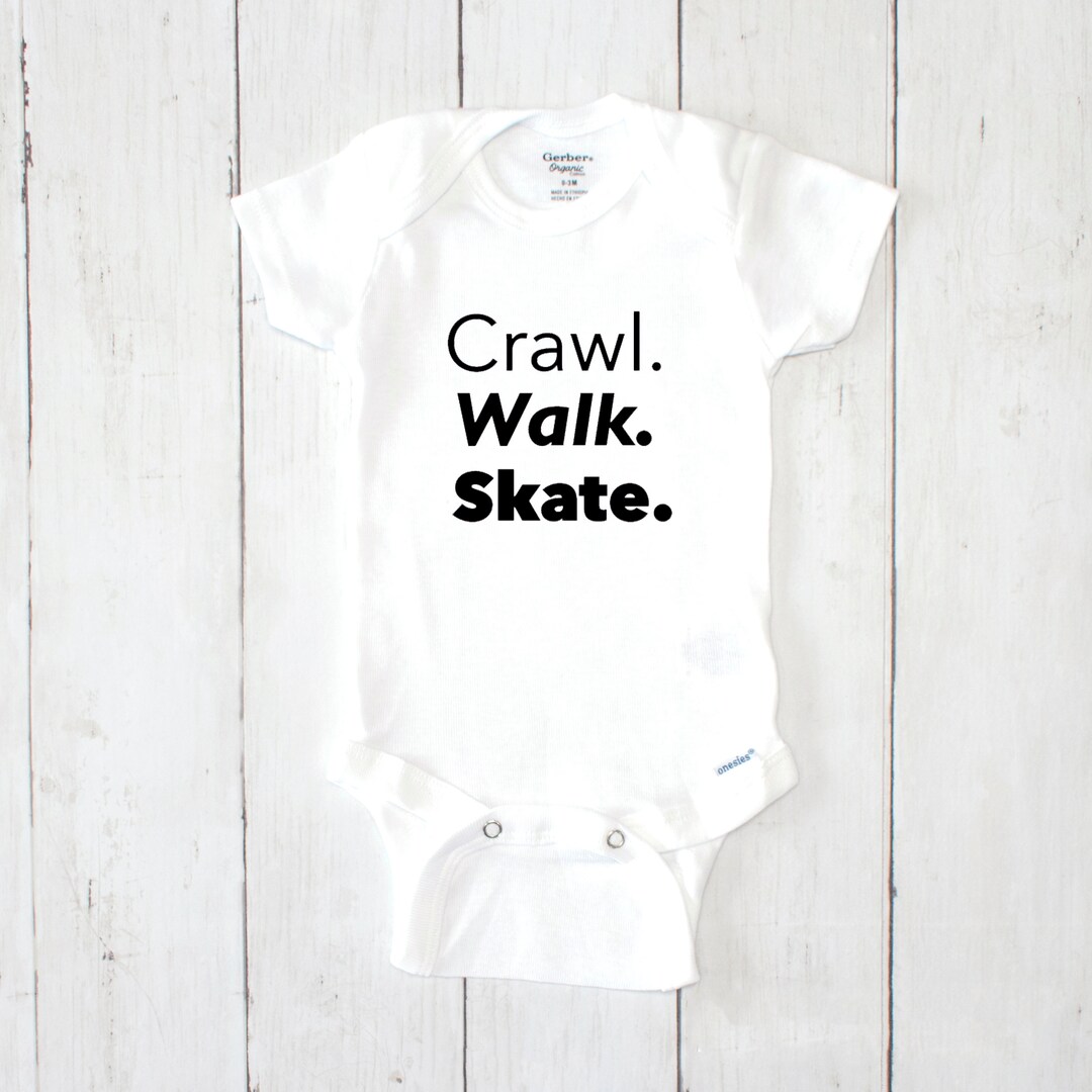 Crawl Walk Skate Onesie® Baby Clothes Unisex Skateboard Baby Onesie