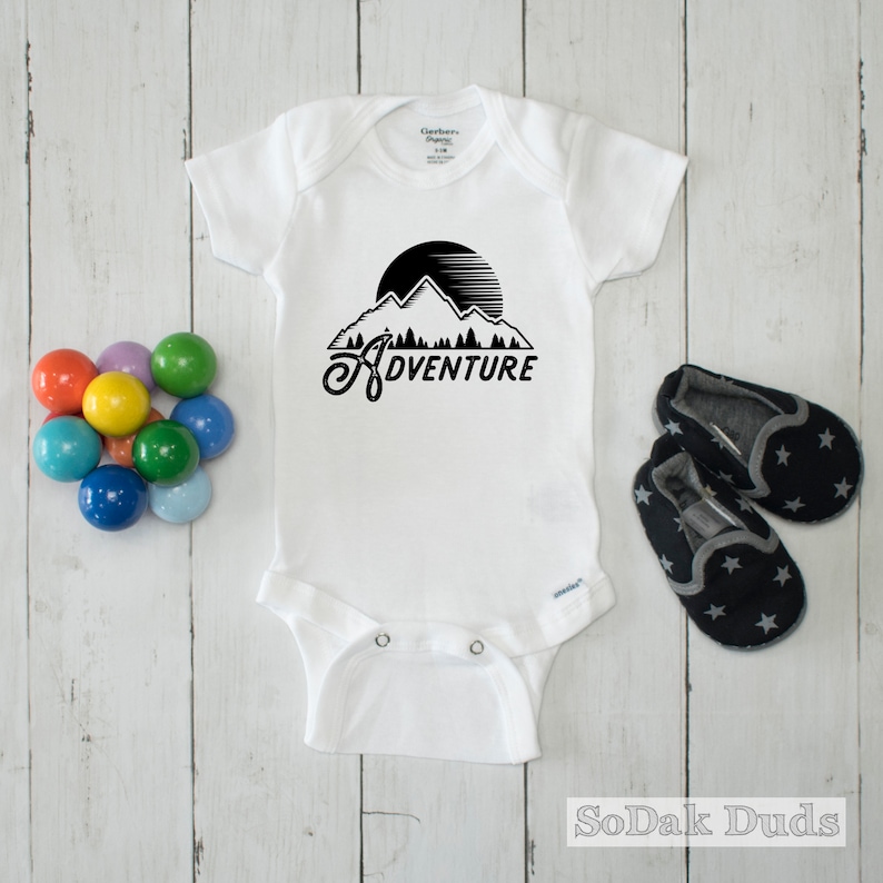 Adventure Baby Onesie\u00ae Baby Clothes Unisex Mountain New Baby Gift Nature Outdoor Baby Onesie\u00ae Little Explorer